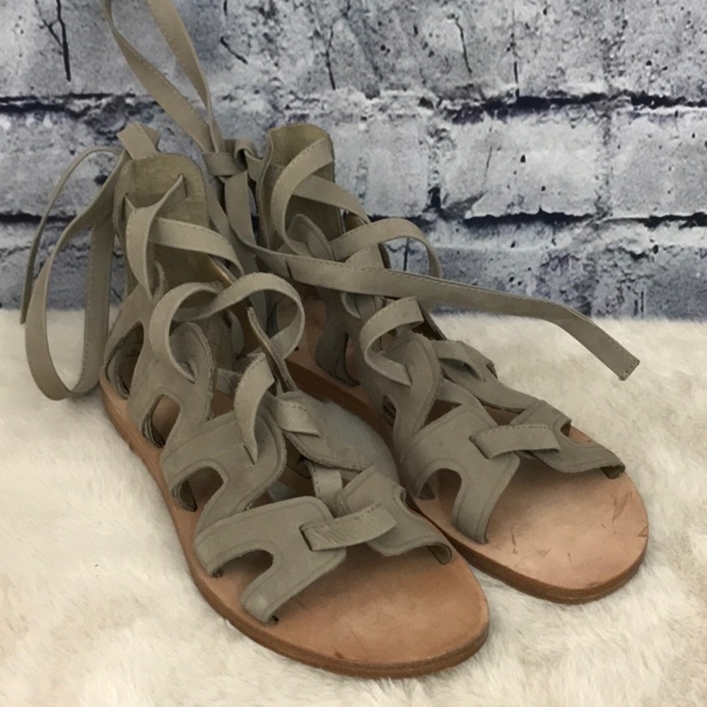Mercer Edit Leather Lace Up Sandals (510)